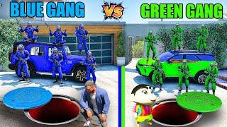 Franklin Blue Gang VS Shinchan Green Gang In GTA 5 || JNK GAMER