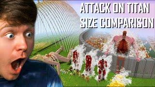 ATTACK ON TITAN SIZE COMPARISON but its MINECRAFT! (Reaction)