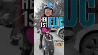 Her first EUC is an Inmotion V8F