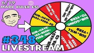 #348 Patterns - (the grammar wheel) | Mark Kulek ESL LiveStream Lesson - Learn English