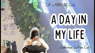 vlog || a day in my life - JJK x ANIPLUS Cafe + Dalkomm Coffee Cafe