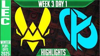 VIT vs KC Highlights | LEC Winter Playoffs BO1 W3D1 2025 | Team Vitality vs Karmine Corp