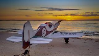 model airplane Pinkus EXPORT flying at the beach