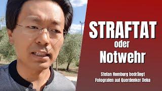 Stefan Homburg bedrängt Fotografen auf Querdenken Demo - Straftat oder Notwehr?