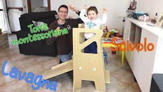 Labebe 4 in 1 Kids Learning Tower Slide and Blackboard