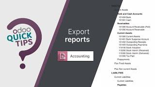 Odoo Quick Tips - Export reports [Accounting]