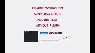 How to Change WordPress Admin Dashboard Footer Text (without Plugin) [Hindi]