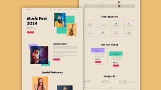 Build a Creative Event Website Using Html Css & Javascript | Fully Responsive