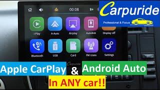 Amazing Carpuride - Apple CarPlay & Android Auto "Head Unit" - Instantly Upgrade Any Car