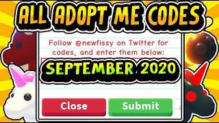 "ALL SECRET ADOPT ME CODES SEPTEMBER 2020!!" All Money / Pet Codes (Roblox)