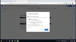 Enable Screen Reader Support for Google Docs