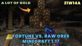 Mining Gold in New 21w14a Snapshot | Raw Gold Ore | Minecraft 1.17 21w14a