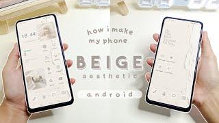  make your homescreen aesthetic - beige theme neutral theme cute theme | android phone