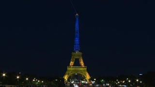 Eiffel Tower lit up in Ukraine's colors | AFP