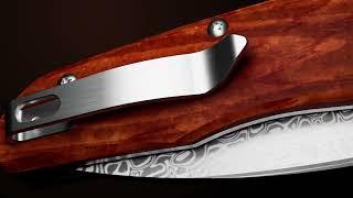 Bar Lock Damascus Blade with Wood Scale #new Bestechman Ronan