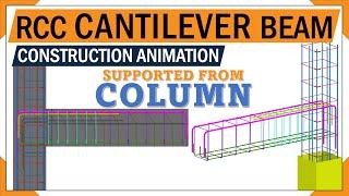 cantilever beam rebars | Cantilever beam reinforcement details | construction animation