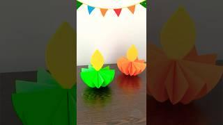 Easy DIY paper Diya for kids | Decoration ideas for Diwali #youtubeshorts #craftchutney2 #ideas