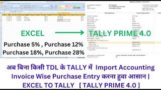 Import Accounting Invoice Wise Purchase Entry In Tally Prime 4.0