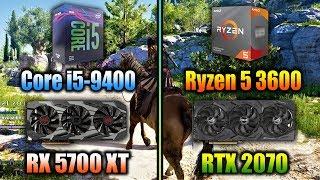 Core i5 9400 + RX 5700 XT vs Ryzen 5 3600 + RTX 2070 | 1440p and 4K PC Gaming Benchmark