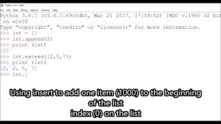 The difference of Append, Extend and Insert, python list