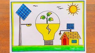 Light The Candle Of Patriotism Save Energy The Nation Drawing / Save Electricity Poster Drawing