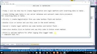 how to create registration and login form in asp.net c#