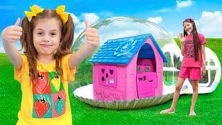 Eva and Kids build inflatable house and more funny stories for kids