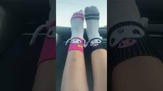 My new socks !!!!! #funny #kuromi #melody #bff #friends #feet #socks