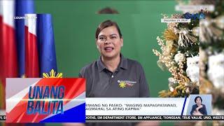 Vice President Sara Duterte sa pagdiriwang ng Pasko – "Maging mapagpatawad,... | Unang Balita