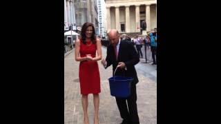 Mr. Wonderful Kevin O'Leary delivers ALS Ice Bucket Challenge to Kelly Evans