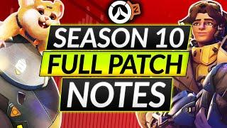 NEW SEASON 10 Full Patch Notes - EVERY HERO CHANGE (BUFFS & REWORKS) - Overwatch 2 Guide