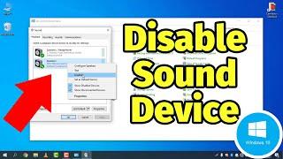 How to Disable a Sound Device in Windows 10