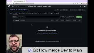 Git Flow and GitHub: How to merge dev into main.