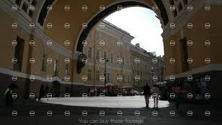 ST. PETERSBURG, RUSSIA: People walk in the Arch of General staff building in the summer