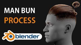 Man Bun Hairstyle in Blender Process