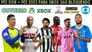 PES 2018 + PES 2023  XBOX 360 BLOQUEADO VIDEO COMO JOGAR  ANDERSON GAMER