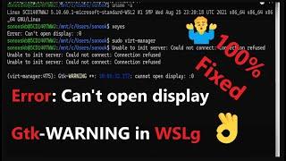 [Fixed]WSLg Gtk-Warning: cannot open display: :0 Windows 11