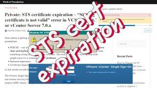 Signing certificate is not valid error in VCSA 6.5.x,6.7.x or vCenter Server 7.0.x #STS #VMware