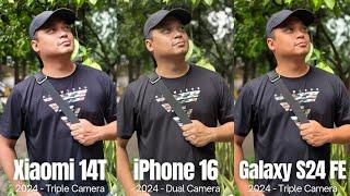 Galaxy S24 FE vs Xiaomi 14T vs iPhone 16 camera comparison! (In-depth review)