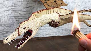 Amazing Dragon from matches! Matches Chain Reaction Amazing Fire Domino