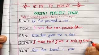 Active Passive || active voice passive voice | present perfect tense active Passive
