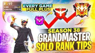 Season 38 Solo Grandmaster Rank Push Tips And Tricks | How To Win Every Solo Ranked Game In FF