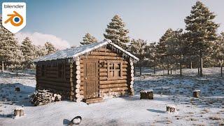 Blender Tutorial - Wooden Cabin In The North