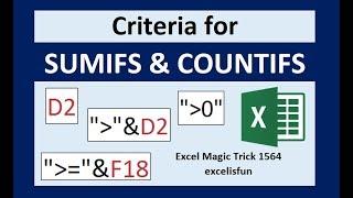 4 Types of Criteria for SUMIFS & COUNTIFS - Excel Magic Trick 1564, SUMIF & COUNTIF too