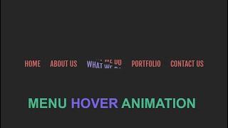 Menu Hover Animation using Html Css & Javascript