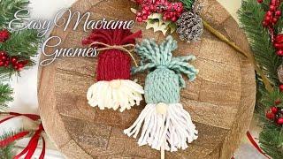 Cute Gnomes made of yarn, macrame cord and cardboard | DIY Christmas Ornaments