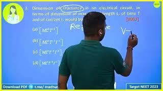 Dimension of reactance in an electrical circuit #madhursinghphysics