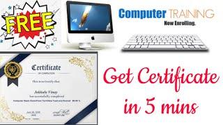 Free Computer Training and Certificate Online with Answers
