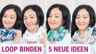 LOOP BINDEN | Anleitung Damen | 5 NEUE TOLLE  IDEEN | Schlauch Schal zu binden | Nazira Cramer