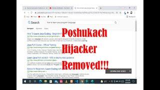 How to remove Poshukach Browser hijacker|| English